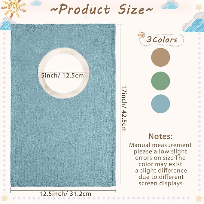 Foaincore 6 Pcs Pullover Baby Bibs Cotton Terry Toddler Absorbent Infant for Feeding and Drooling Towel Slip on Bib(Fresh Color)