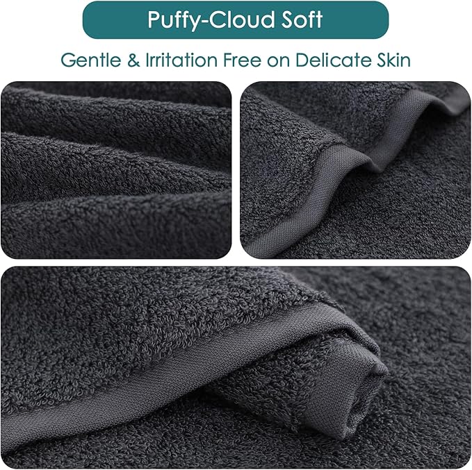 Baby Washcloths 12 Pack, 10x10 inch Heavenly Soft Wash Cloths for Face and Body, Gentle & Safe White Face Towels on Sensitive Skin, Baby Essentials Bath Shower Gifts for Infant Kid Toddler Children