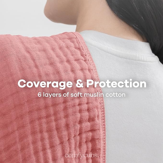 Comfy Cubs Muslin Burp Cloths 20" x 10", Pack of 10 - Large, 6-Layer, Ultra Absorbent 100% Cotton for Baby Drool and Messes - Soft, Safe & Gentle Baby Burp Cloths for Boys & Girls - Multi Girl