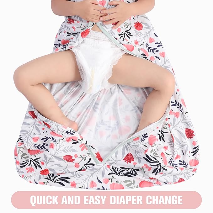 Baby Sleep Sack 0-6 Months 3 Pack Baby Wearable Blanket 100% Rayon Cotton 2-Way Zipper Toddler Sleeping Sack .Comfy Soft Lightweight TOG 0.3 (Banana&Flower&Pink)