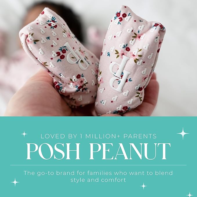 Posh Peanut Convertible Baby Sleepers - Girls Footless Baby Pajamas with 2 Way Zipper for Easy Diaper Changes