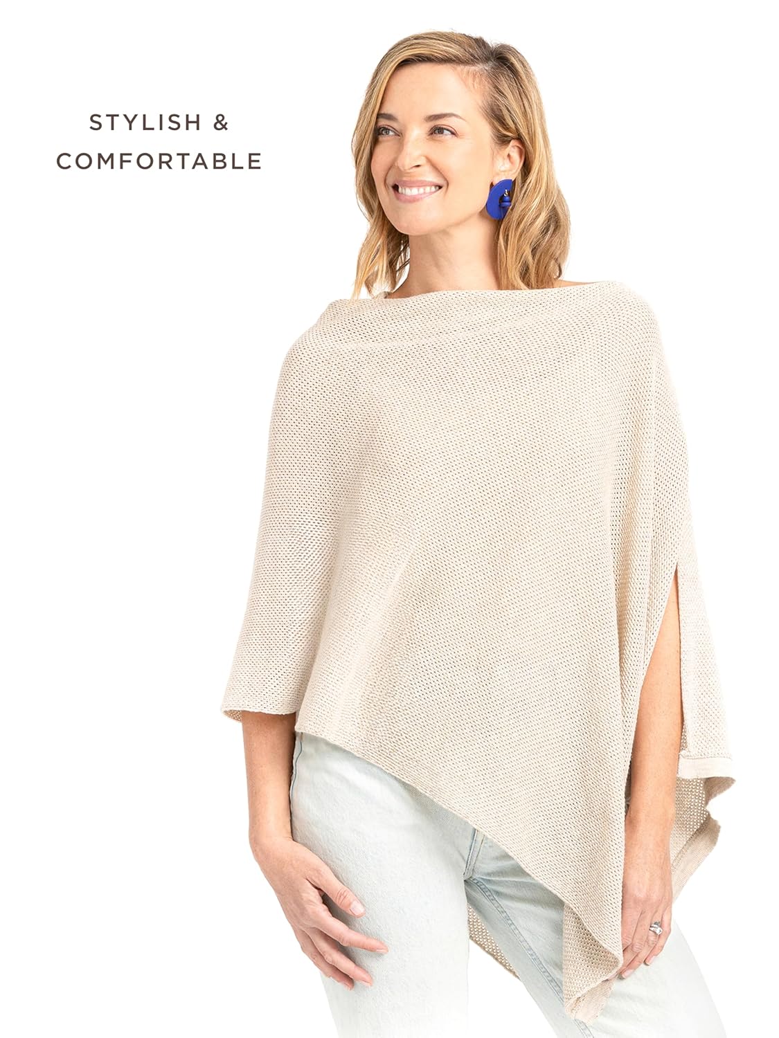 We are Amma | The Cocoon™ - Newborn Essentials Must Haves: Nursing Cover for Breast Feeding Essentials | Nursing Sweater Used as Breastfeeding Cover (Natural, One Size)