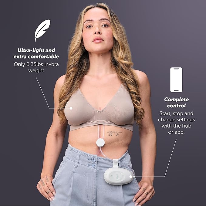 Elvie Stride 2 Hospital-Grade, App-Controlled Double Breast Pump - Hands-Free, Wearable, Ultra-Quiet & Electric with 10-Settings & Rechargeable
