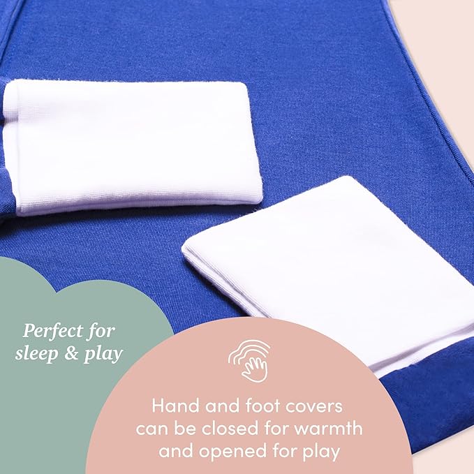 SleepingBaby Flying Squirrel Toddler Pajamas with Practical Zipper for Quick Diaper Changes and Travel Comfort - Navy - 4-5T