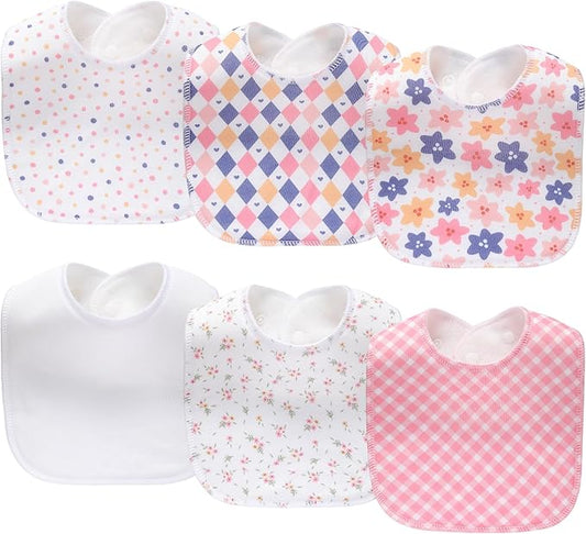 8 Pack Baby Bibs Unisex Adjustable with Snaps Ultra Soft Absorbent Drooling Teething for Boys and Girls