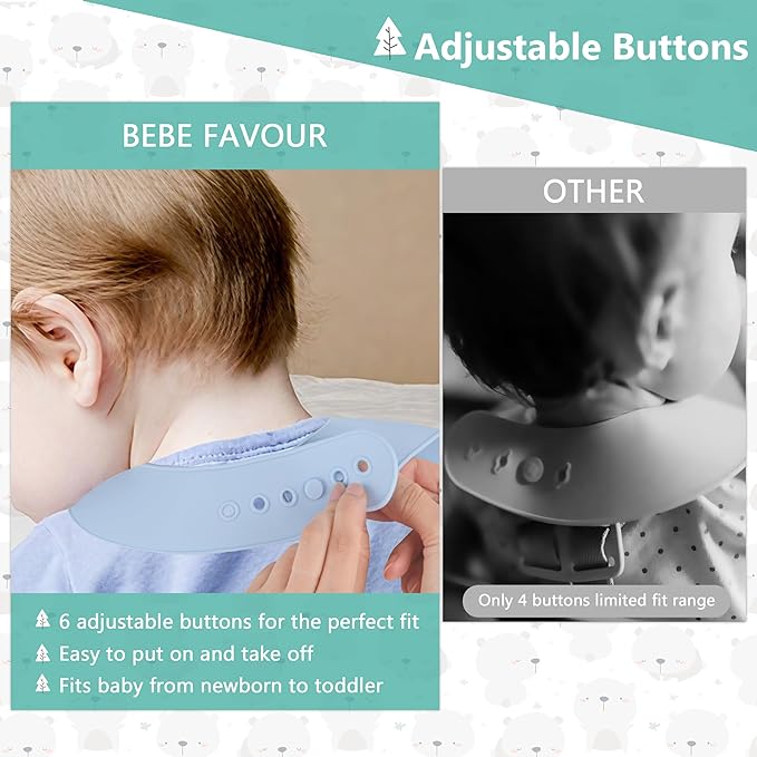 2 Pack Silicone Baby Bibs Adjustable Fit Waterproof Bib With Leak Proof Food Pouch Catcher for Eating Boys Girls