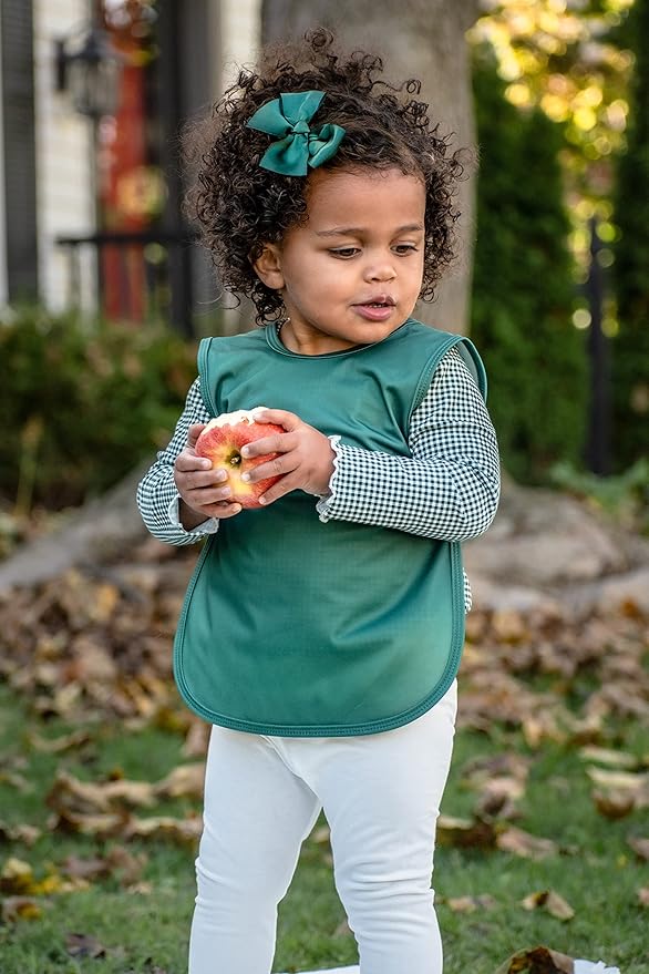 BapronBaby Minimalist Pine Bapron - No Neck Tie Safer Bib for Baby & Toddler - Soft Waterproof Stain Resistant - Machine Washable - Sz Preschool 3-5yrs