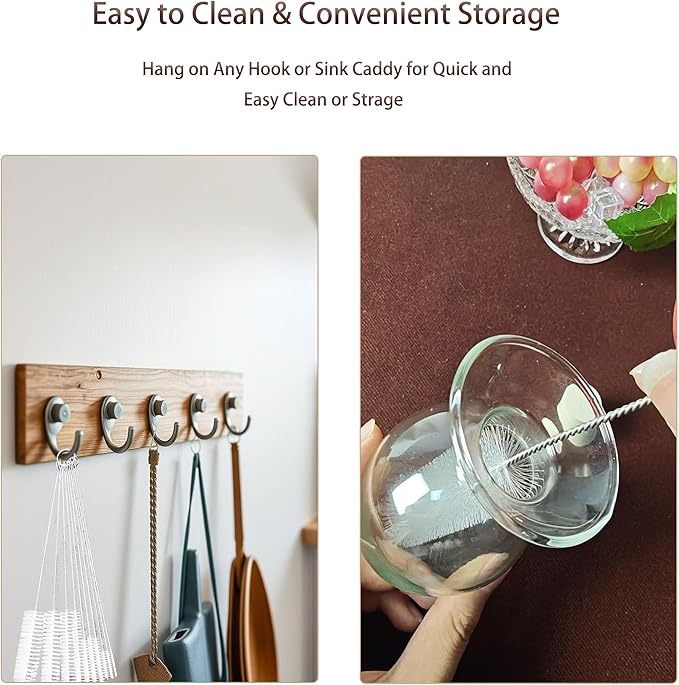 Straw Brush Cleaner, Straw Brush Set 10 Pack, Straw Clean Brush for Tumbler, Sippy Cup, Water Bottle and Hummingbird Feeders.(White)