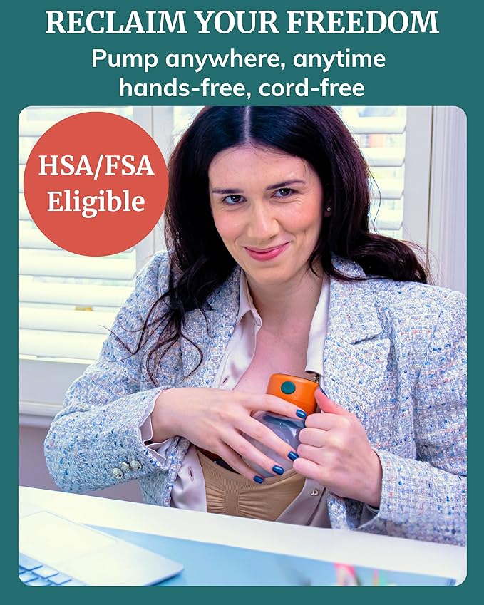 Hands-Free Breast Pump - Wearable, Portable & Wireless - Extractor de Leche Materna Electrico, Saca Leche Manos Libres - Silicone Flange 24mm - Double
