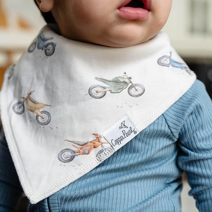 Baby Bandana Drool Bibs for Drooling and Teething 4 Pack Gift Set "Ryder" by Copper Pearl