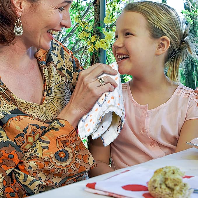 FOOK FISH Muslin Burp Cloths Large 20''x10'' 10 Packs for Baby Spit Up Cloths for Newborn,Absorbent,Soft,Large,6 Layers Baby Burp Rags,Unisex,for Boys and Girls (Animals)