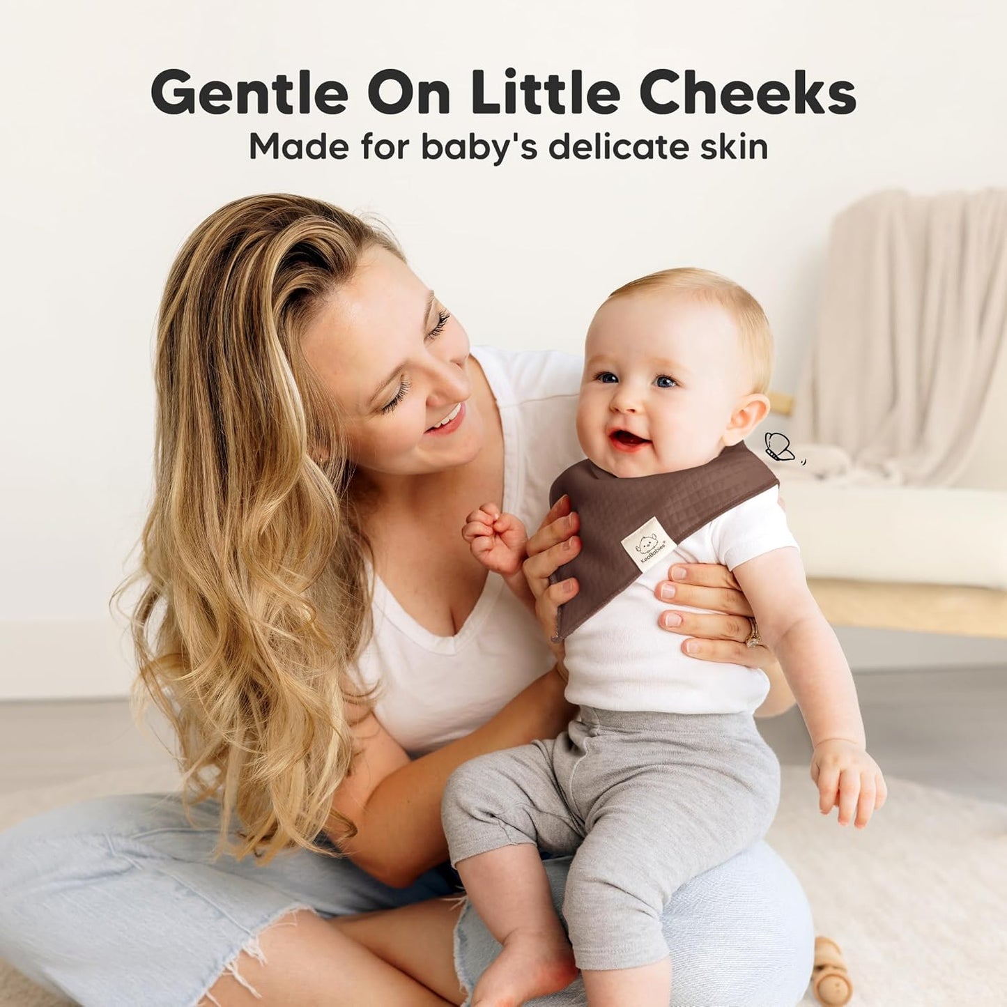 KeaBabies 8-Pack Bandana Bibs for Baby Girls, Boys - Organic Cotton Baby Bibs for Drooling & Teething Newborn, Toddler, Infant 0-36 Months, Extra Soft, Absorbent Cloth with Snaps (Driftwood)