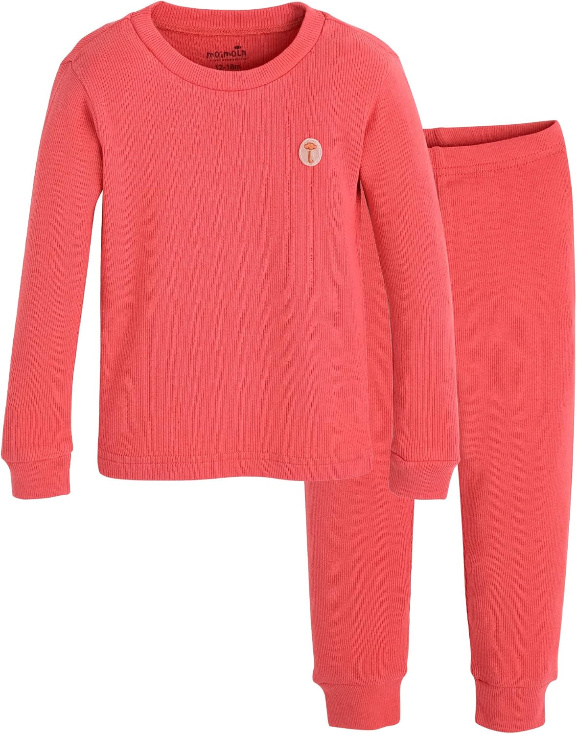 moimoln Pajamas Set 6M-5Y Solid Ribbed Unisex Baby & Toddler, Soft Viscose, Snug-Fit, Everyday Sleepwear