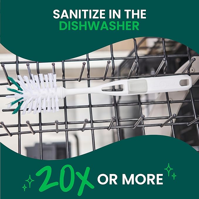 Scotch-Brite Glass and Water Bottle Brush, Long-Lasting Bristles, Safe On Multiple Types of Water Bottles, Baby Bottles, Vases, and More (6-Pack)