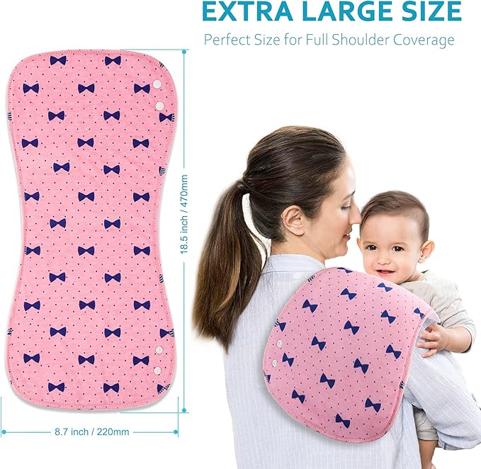 2-in-1 Burp Cloths and Baby Bibs - 6 Pack Large Super Absorbent Soft Cotton Burping Cloths for Spit Up, 3 Layers Thick Baby Burp Rags for Girls & Boys
