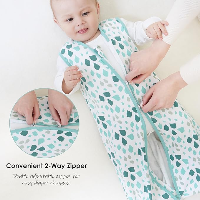 Cute Castle Baby Sleep Sack 12-18 Months - Lightweight 100% Cotton 2-Way Zipper TOG 0.5 Infant Wearable Blanket, Newborn Essentials Toddler Sleep Clothes (3 Pack Green)