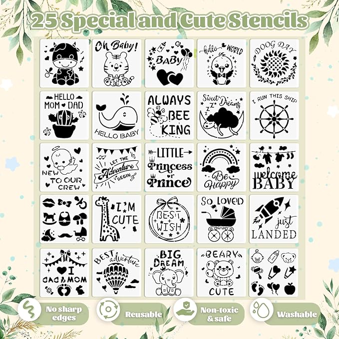 Baby Shower Game Sign Blank Bib DIY Set Newborn Essentials Stuff