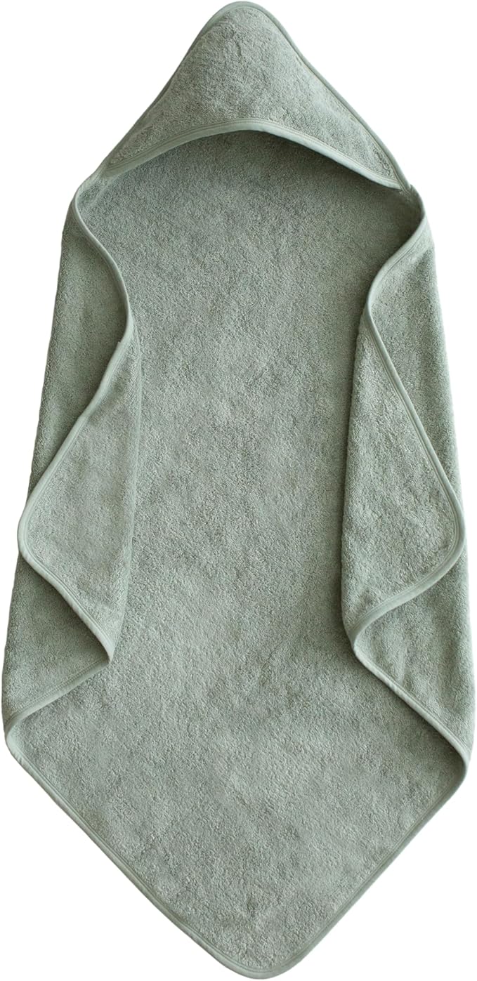 mushie Baby Hooded Towel | Organic Cotton (Moss)