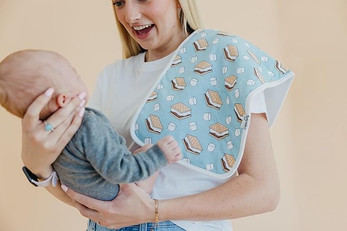 Copper Pearl Premium Baby Burp Cloths - 3-Pack Large Cotton Burp Cloths, Extra Soft Spit Up Rags with 3 Absorbent Layers, Perfect for Baby Boy Gifts (21" x 10" Size, Bridger Set)