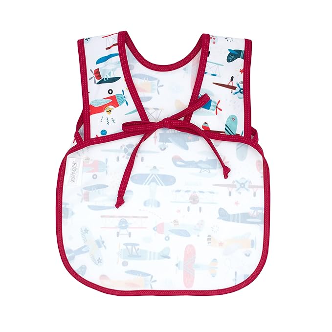 BapronBaby Retro Airplanes Bapron - No Neck Tie Safer Bib for Baby & Toddler - Soft Waterproof Stain Resistant - Machine Washable - Sz Baby/Toddler 6m-3T
