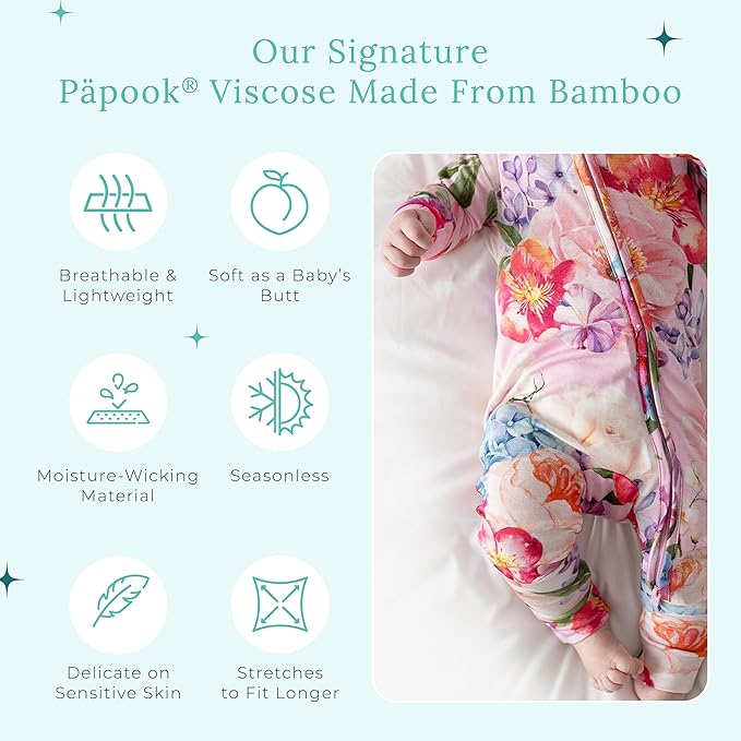 Posh Peanut Convertible Baby Sleepers - Girls Footless Baby Pajamas with 2 Way Zipper for Easy Diaper Changes