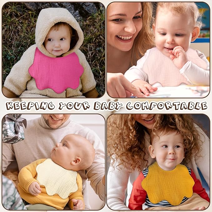 Muslin Baby Bibs for Drooling and Teething Newborn Drool Bibs for Baby Girl Boy