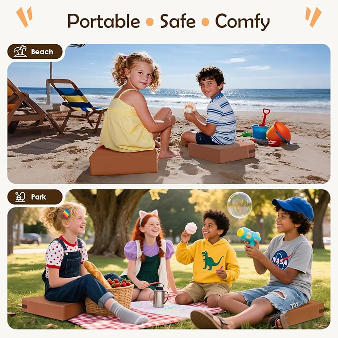 Booster Seat for Kitchen Chair with Comfy Backrest and Adjustable Safety Buckles,Non-Slip Kid Toddler Booster Seat for Dining Table,Portable PU Travel Baby Booster Increasing Cushion Chair