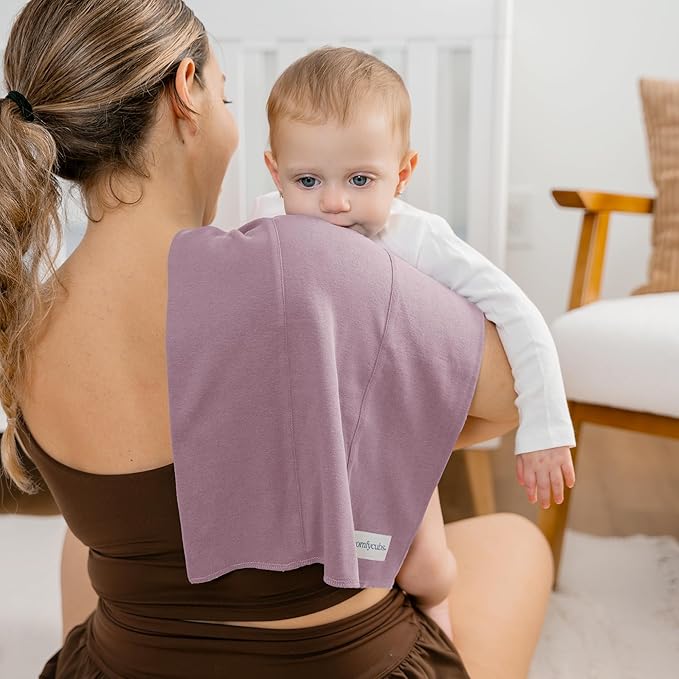 Comfy Cubs Baby Burp Cloths Set (Pack of 6) - Large, 6-Layer, Ultra Absorbent 100% Cotton for Infant Spit-Up, Drool, and Messes - Soft, Gentle, Thoughtful New Born Baby Gifts, Mulberry