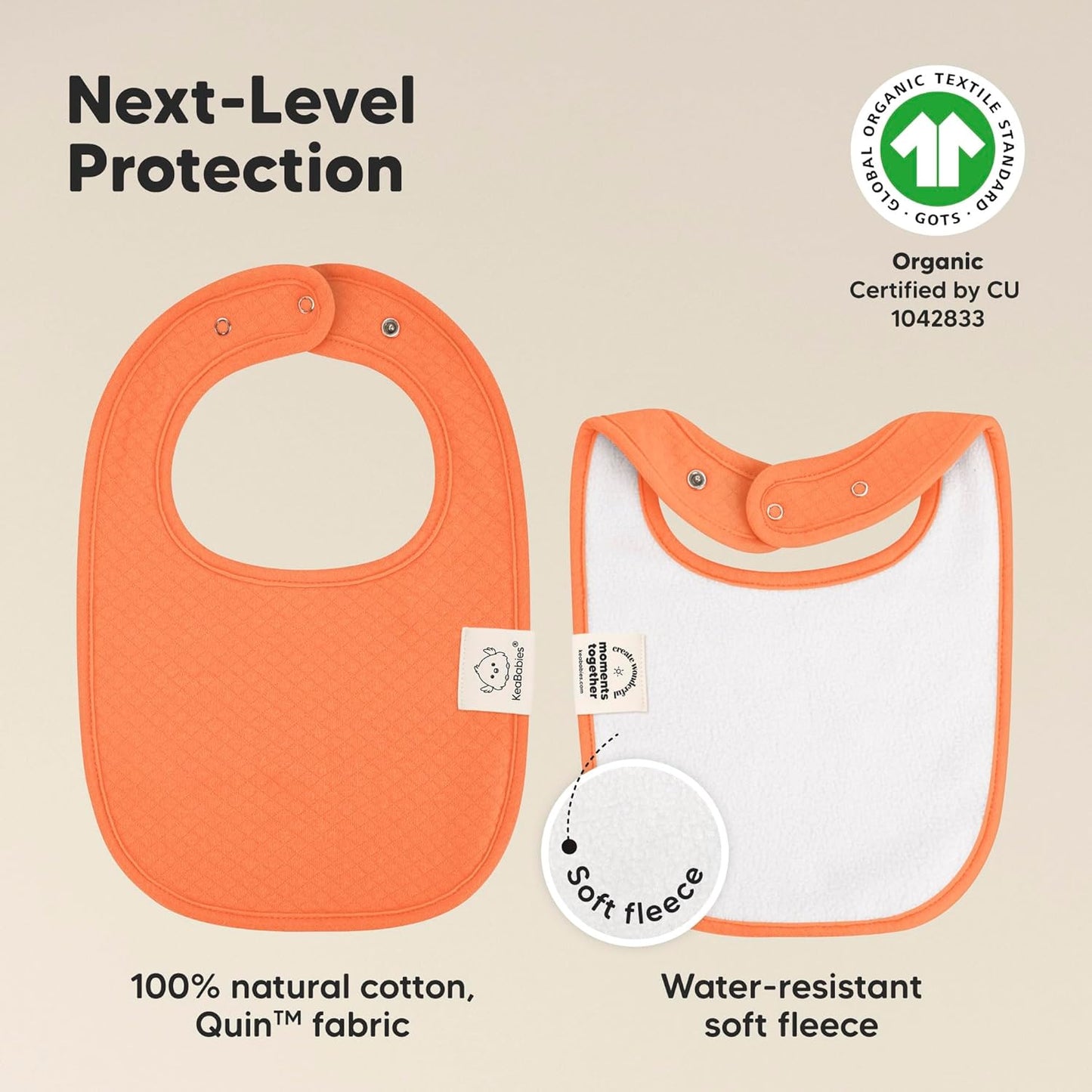 8-Pack Organic Baby Bibs for Girls, Boys - Quilted Cotton Cloth Baby Drool Bibs for Drooling and Teething Toddler, Newborn, Infant, Soft & Super Absorbent (Eclipse)