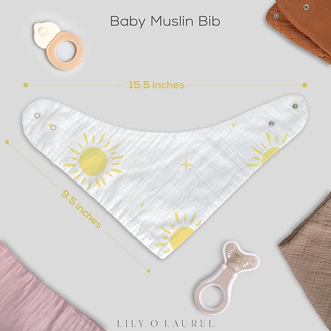 Muslin Baby bibs for drooling and teething, 100% cotton, Bibs for baby girl, Muslin bibs for boys (8 Pack)