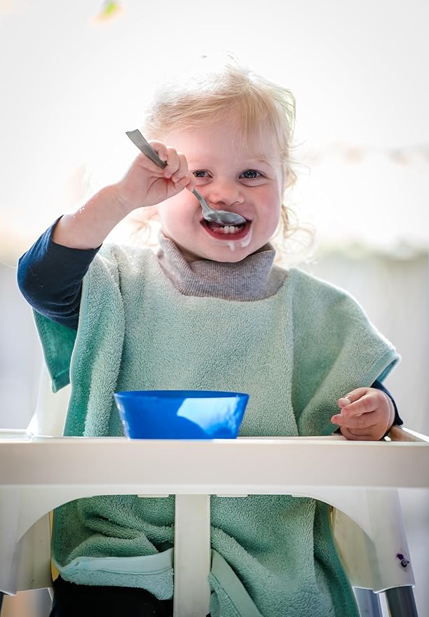 MATZ Terry Towel Slip On Baby Bibs | Full Coverage | Ultra Absorbent 100% Cotton | Pullover For Babies And Toddlers | Feeding Drooling And Teething | Unisex Baby Bib With Soft Ribbed Neck