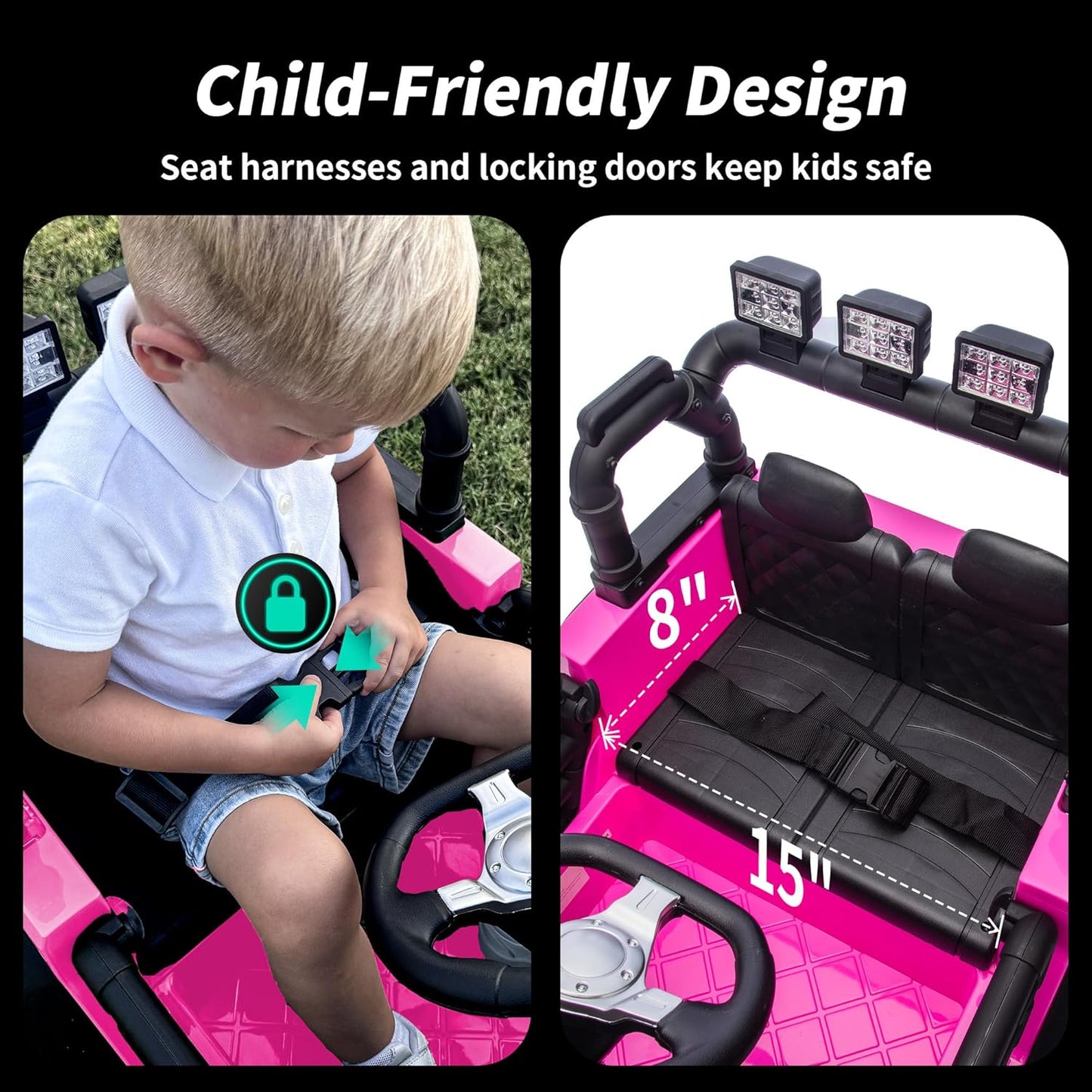 24V Kids Ride on Car, Kids Electric Vehicles Car Ride on Toy Truck for Toddlers w/Remote Control, 400W Motor - Pink