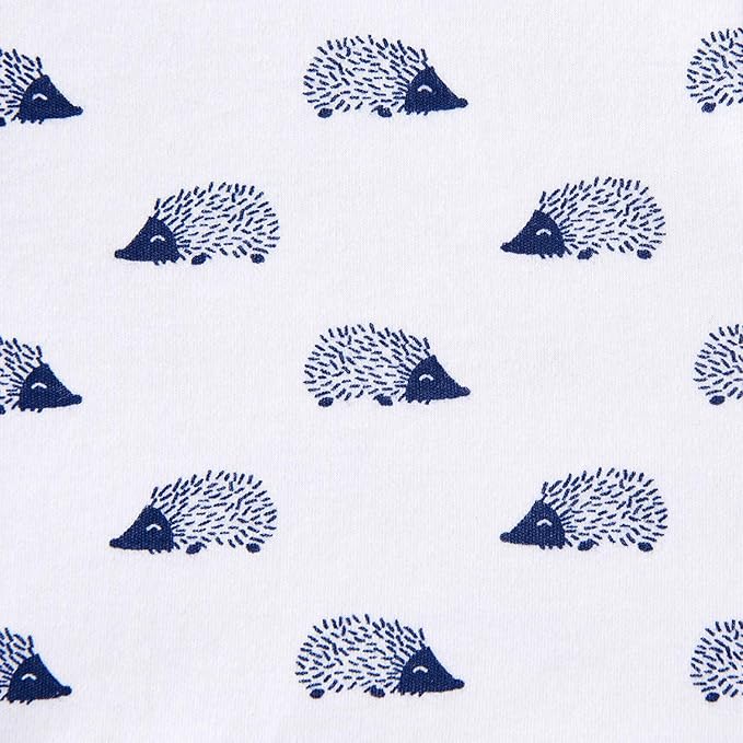 HALO 100% Cotton Sleepsack Swaddle, 3-Way Adjustable Wearable Blanket, TOG 1.5, Navy Hedgehog, Small, 3-6 Months