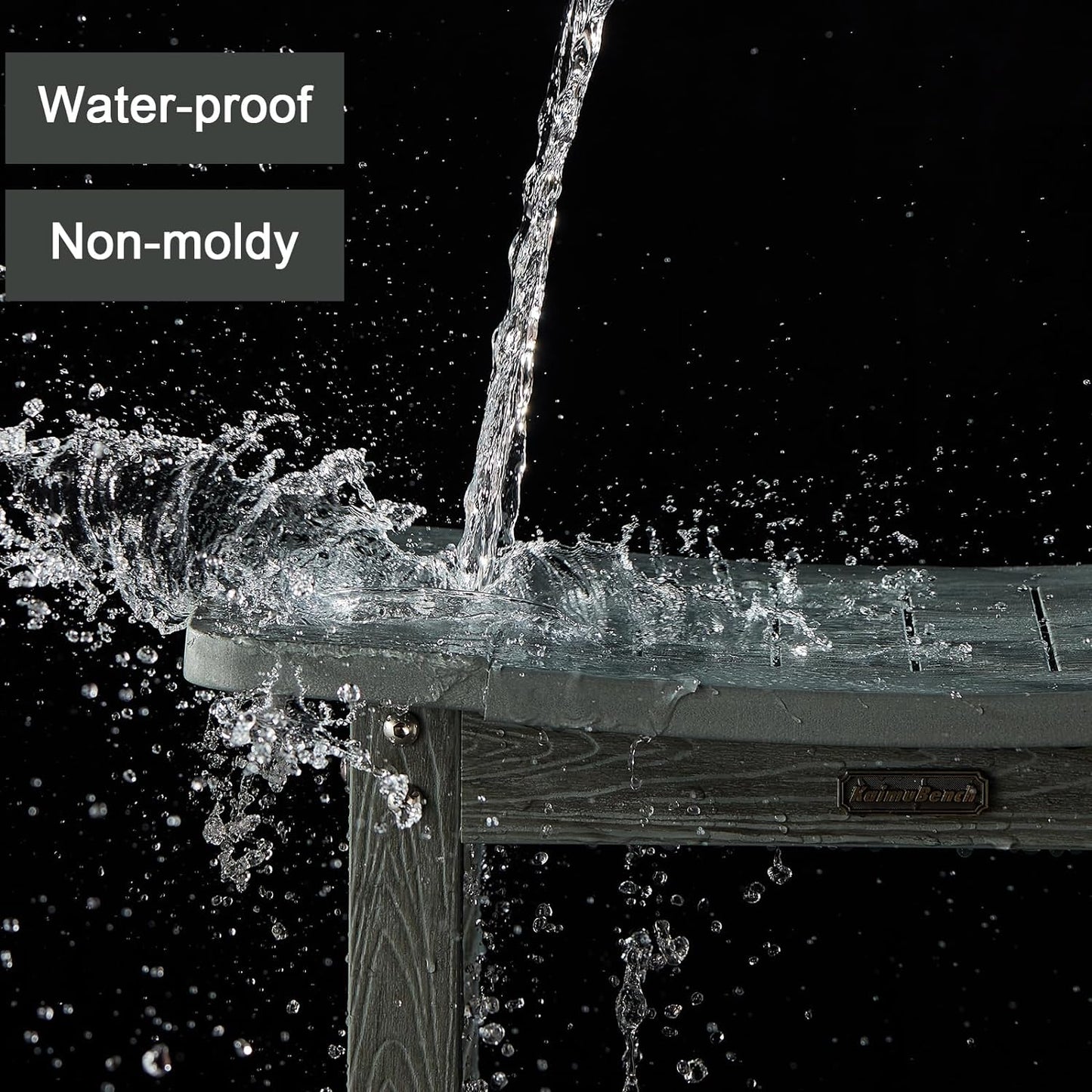 HDPS Shower Bench for Inside Shower, Gray Waterproof Shower Stool for Shaving Legs, Poly Lumber Shower Chair Seat with Handles & Shower Head Holder, Bathroom Shower Foot Rest Stool with Storage Shelf