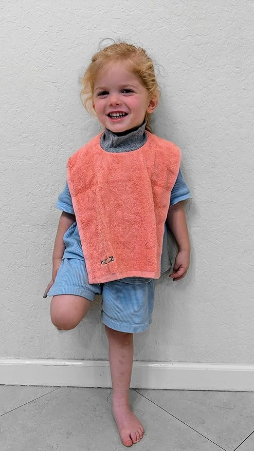 Matz Mini Terry Towel Slip On Baby Bibs | Full Coverage | Ultra Absorbent 100% Cotton | Pullover For Babies And Toddlers | Feeding Drooling And Teething | Unisex Baby Bib With Soft Ribbed Neck