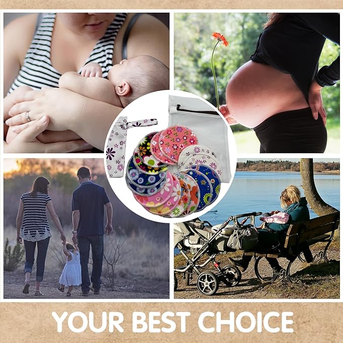 Reusable Nursing Pads 14 Pack,Washable Breast Pads