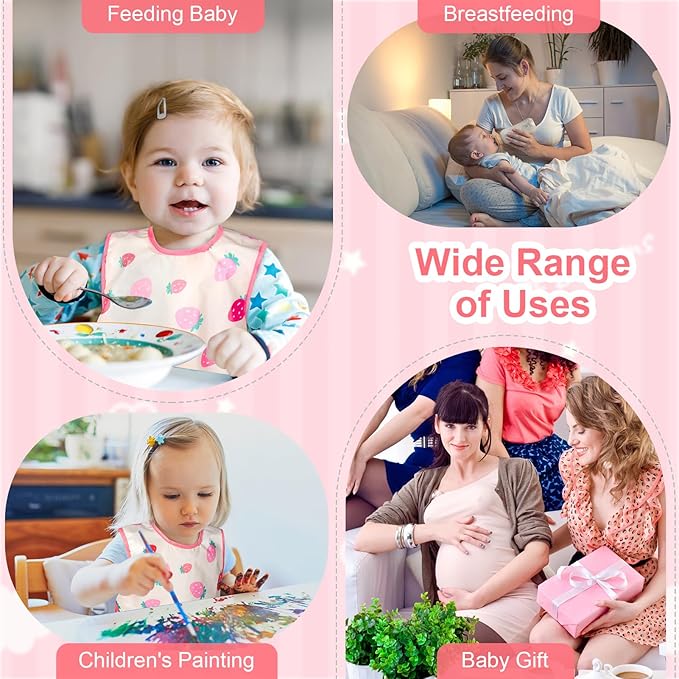 Accmor Baby Bibs, Waterproof Baby Toddler Bibs, Apron Smock Bib for Baby Boys Girls, Essential Must Have for Eating, Feeding