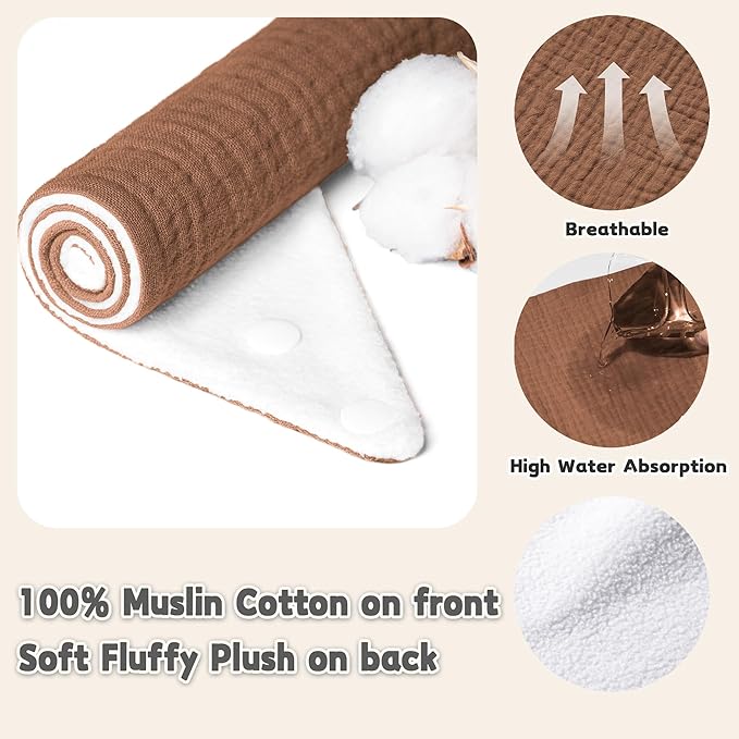 Susurration Muslin Baby Drool Bibs 6Pack Soft Triangular Adjustable Baby Bandana Bibs for Unisex Baby Girls & Boys