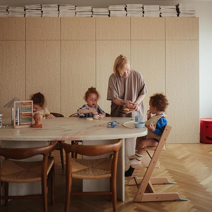 mushie Silicone Baby Bib | Adjustable Fit Waterproof Bibs (Smiley Face)