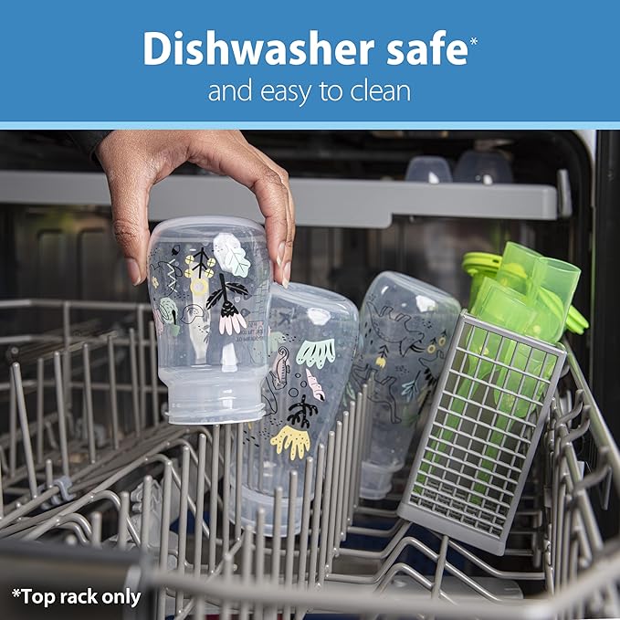 Dr. Brown’s Natural Flow® Anti-Colic Options+™ Wide-Neck Baby Bottle Designer Edition Bottles, Jungle Decos, 5 oz/150 mL, Level 1 Nipple, 2-Pack, 0m+