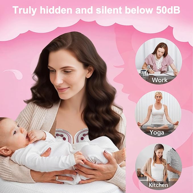 Wearable Breastfeeding Pump & Lactation Massager, FDA Cleared with Hospital-Grade Suction, Hands-Free, Invisible & Quiet, 4 Modes | 15 Levels, BPA-Free PA12, 1-Pack