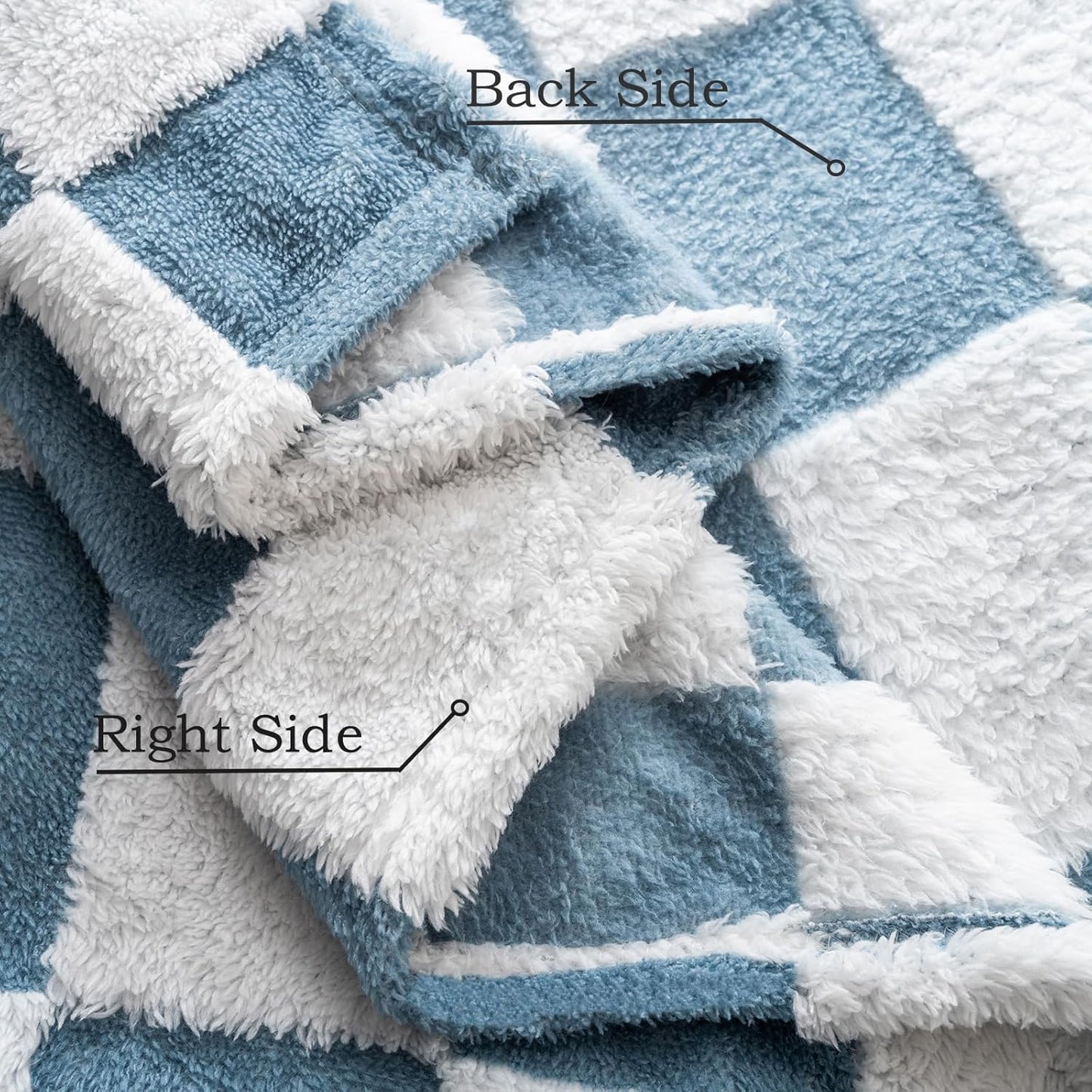 Fleece Baby Blanket for Boys 3D Checkerboard Design, Warm Cozy and Fluffy Infant Newborn Toddler Small Receiving Blankets for Crib Stroller, 30x40 Inches, Blue