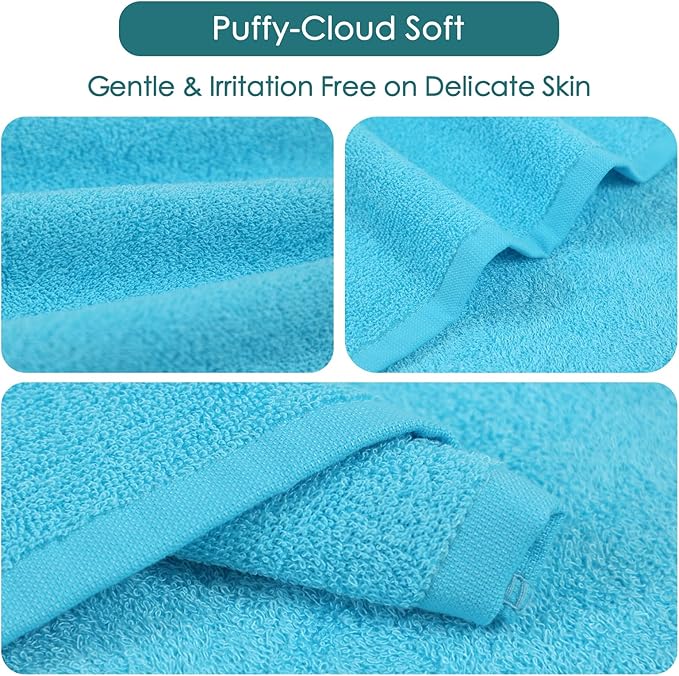 Baby Washcloths 12 Pack, 10x10 inch Heavenly Soft Wash Cloths for Face and Body, Gentle & Safe White Face Towel on Sensitive Skin, Baby Essentials Bath Shower Gifts for Boy Infant Kid Toddler Child