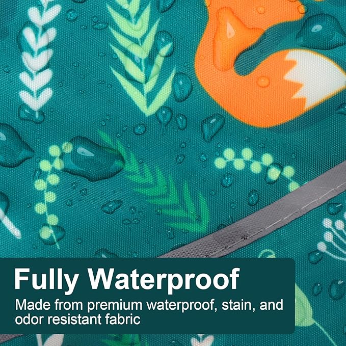 Accmor Baby Bibs, Waterproof Baby Toddler Bibs, Apron Smock Bib for Baby Boys Girls, Essential Must Have for Eating, Feeding