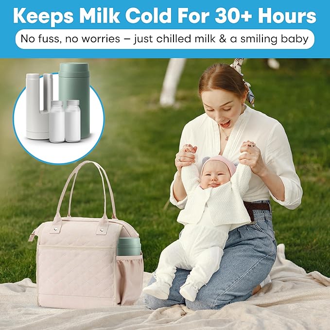 Portable Breast Milk Cooler Bottle: 30H Cooling Time, 2 x 150ml/5Oz BPA-Free, Durable Breastmilk Storage Bottles, Breastmilk Cooler, Travel Breastfeeding Milk Chiller for Baby