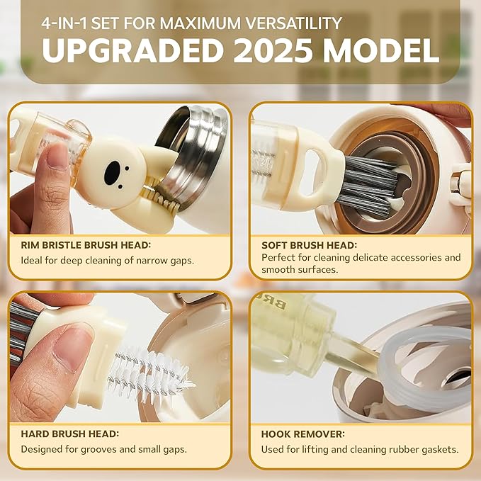 Cup Lid Cleaning Brush, 3 in 1 Cup Cleaner Brush New Multifunctional Lid Cleaner Lid Brush Cleaning Tool Multipurpose Bottle Gap Cleaner Brush Blue