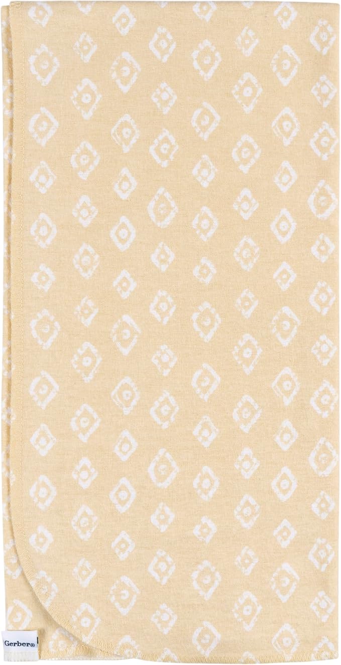 Gerber Unisex Baby 100% Cotton Flannel Receiving Blankets 30x30 Inches (Pack of 4), Animals + Geos Neutral, One Size