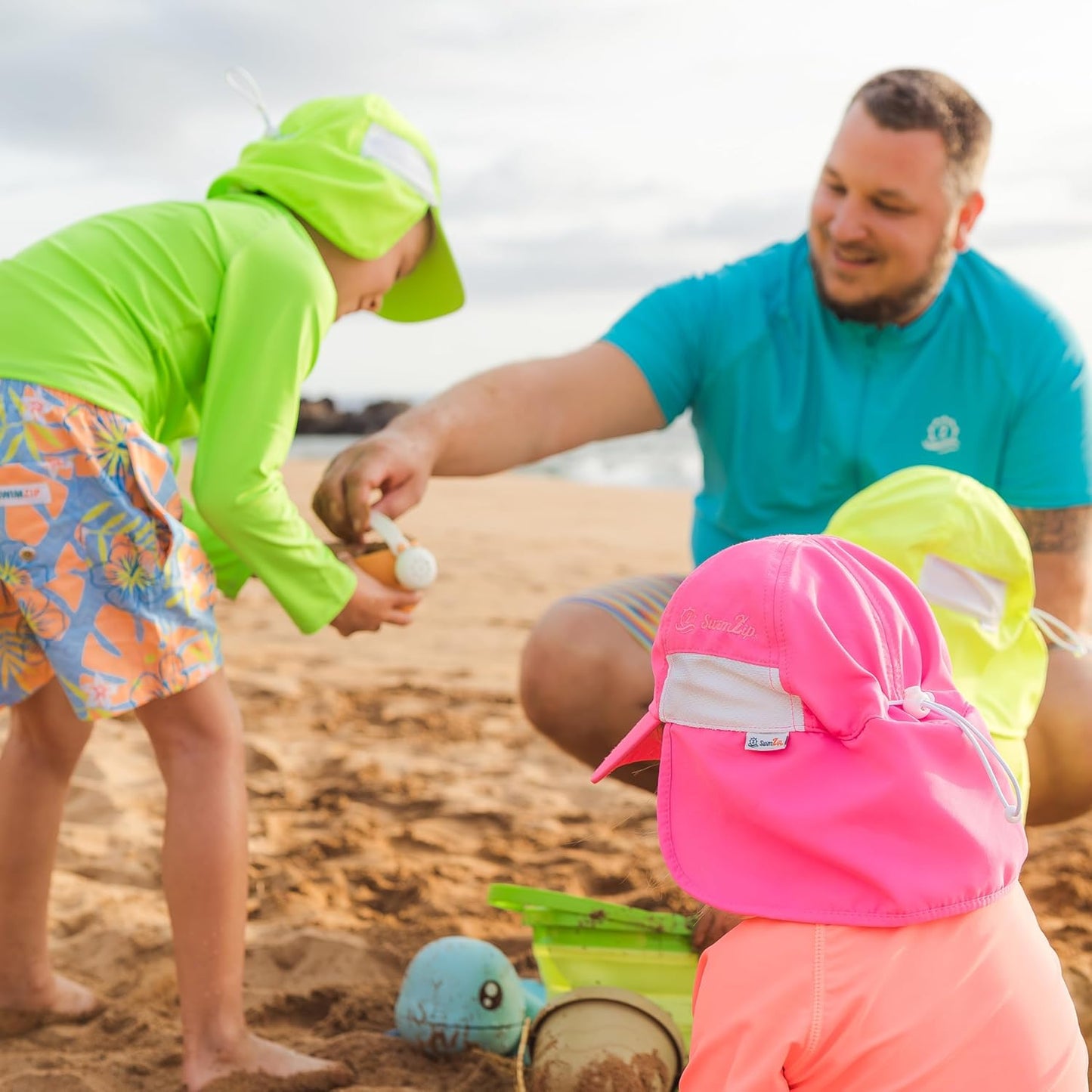 SwimZip Sun Hat with Neck Flap | UPF 50+ Protection for Baby, Toddler, and Kids