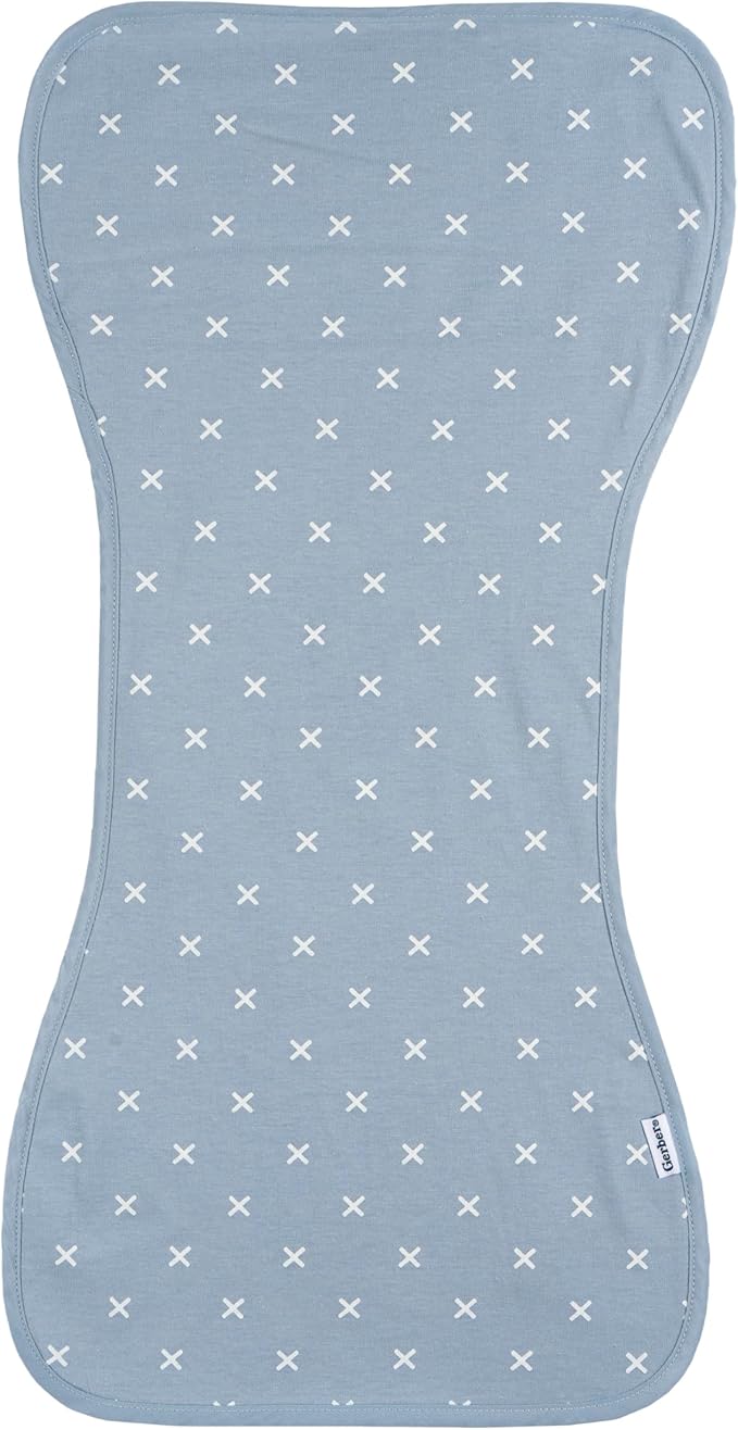 Gerber Baby Unisex Burp Cloths, Blue Gold, Size 10.5" x 21" (Pack of 60)