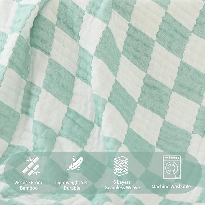 Ultra Soft Muslin Baby Blanket, A Versatile Swaddle and Bed Blanket for Babies, Toddlers, Boys, and Girls (1 Pack).